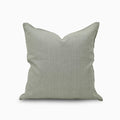 Sage green solid linen pillow cover, front view on white background