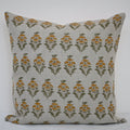 Ariana  Olive Linen Block Print Pillow Cover