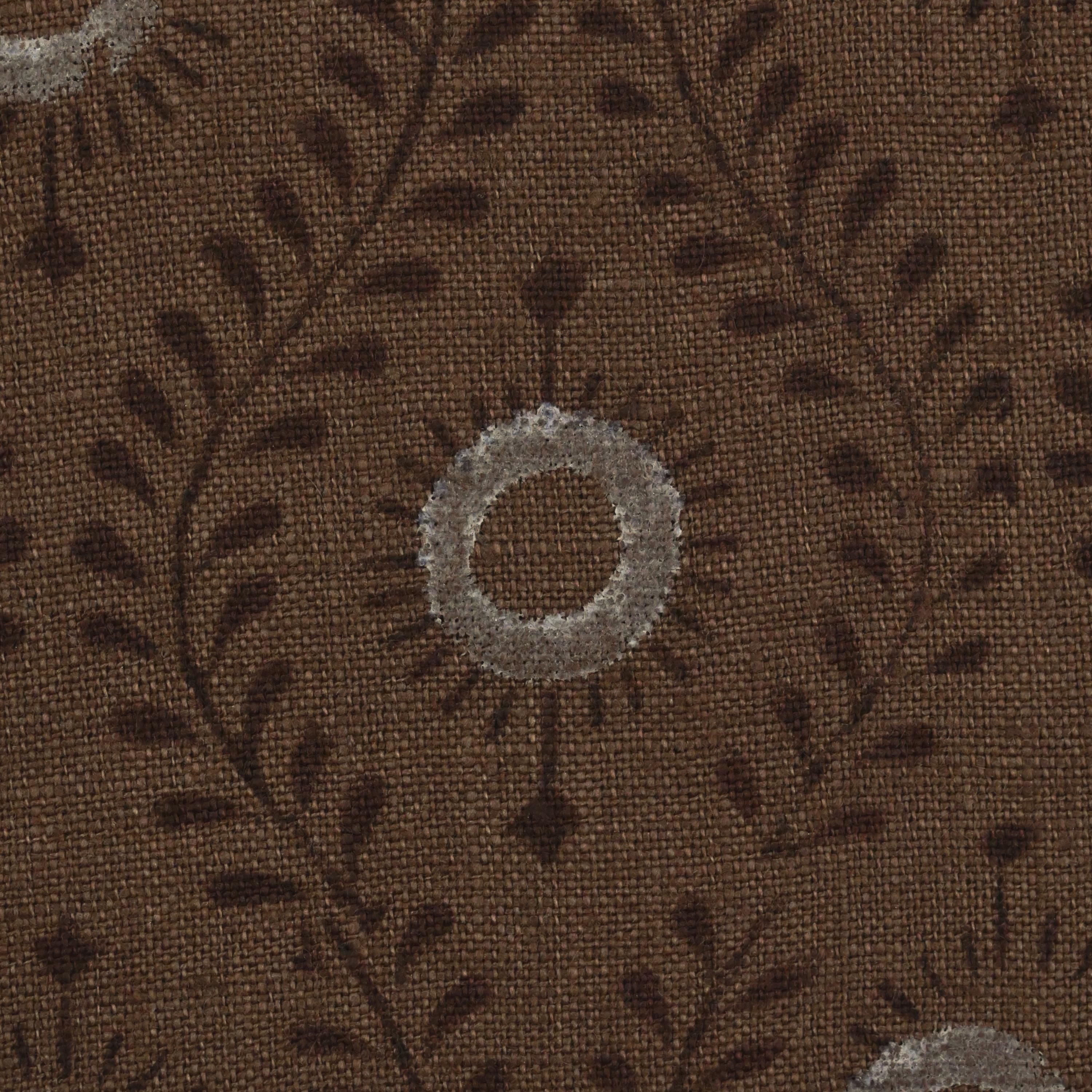 Front view of vine medallion hand block print cushion cover