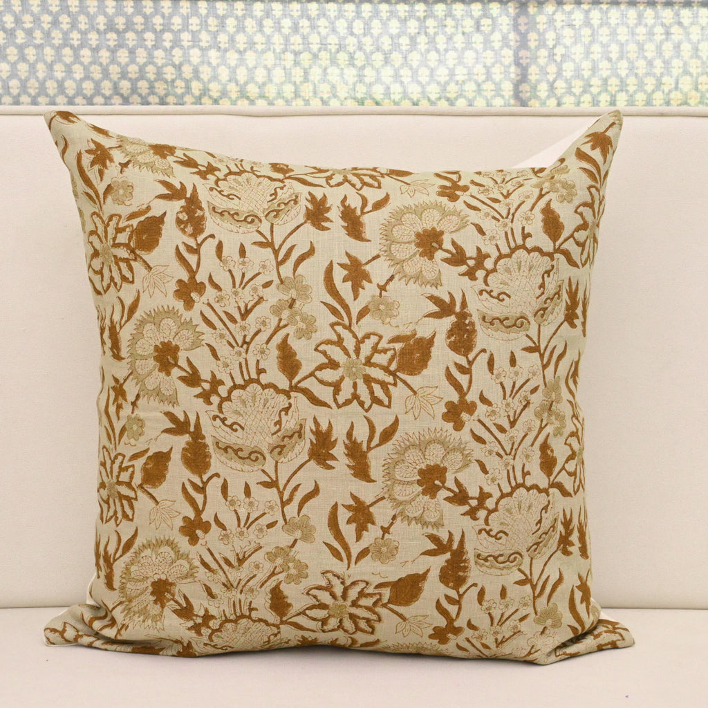 Botanical Linen Pillow Cover