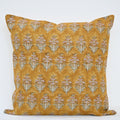 Ariana Mustard Linen Block Print Pillow Cover