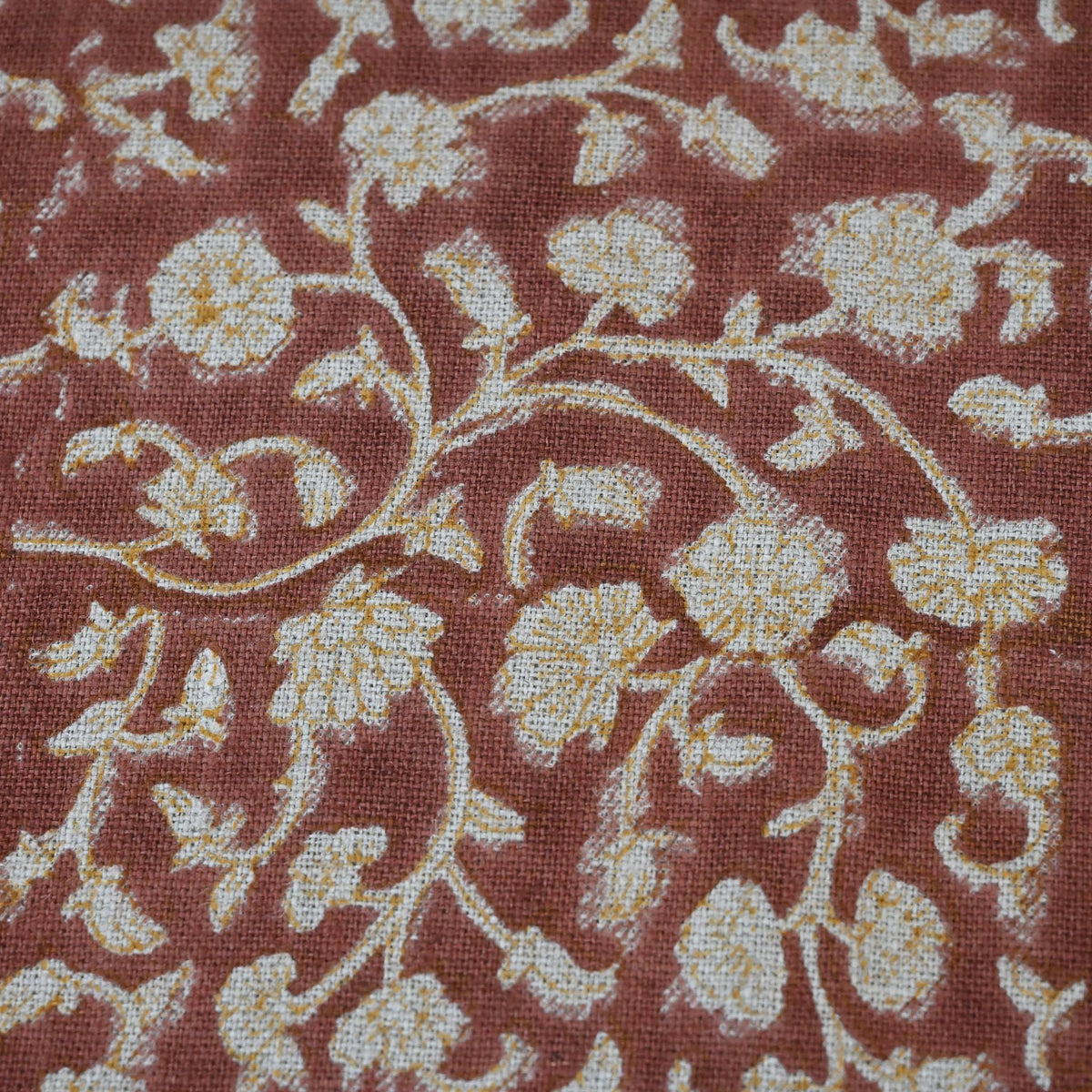 Katie Gold Linen Block Print Pillow Cover