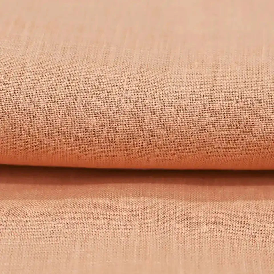 Mara Peach Solid  Linen Fabric