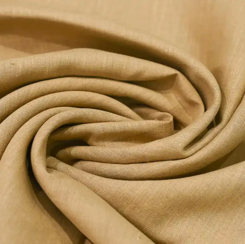 Tavi Ochre Solid Linen Fabric