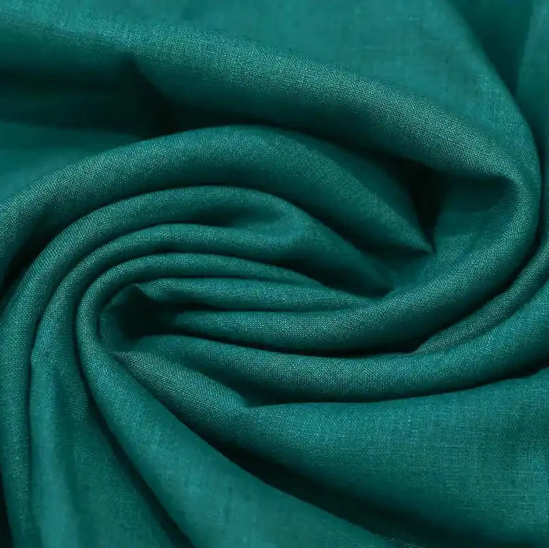 Milo Deep Teal solid Linen Fabric