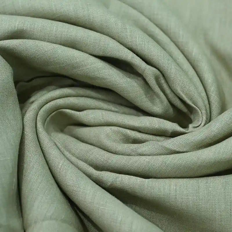 Avenv Soft Olive Solid Linen Fabric