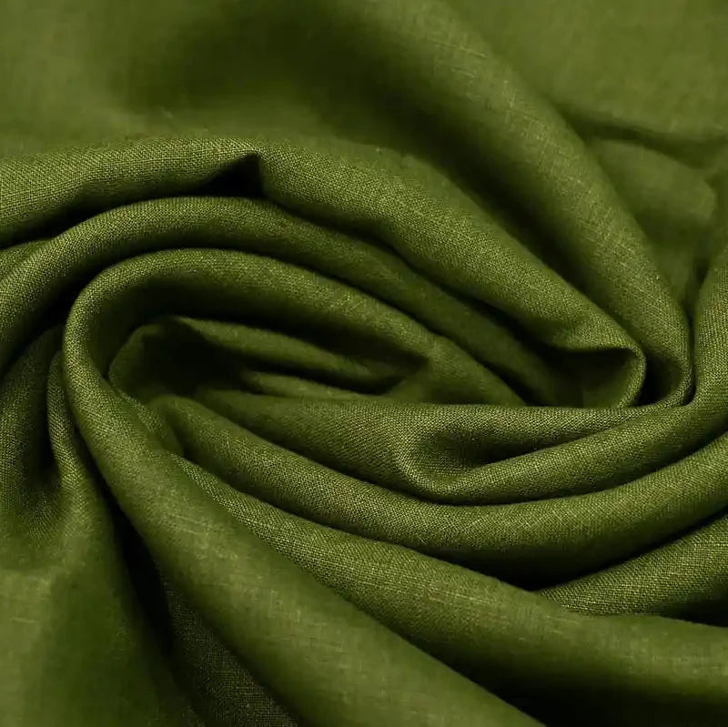 Eron Chartreuse Solid Block Linen Fabric