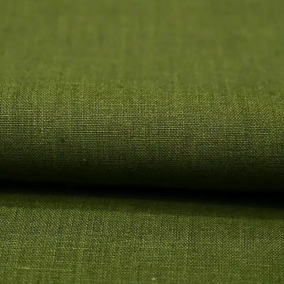 Eron Chartreuse Solid Block Linen Fabric