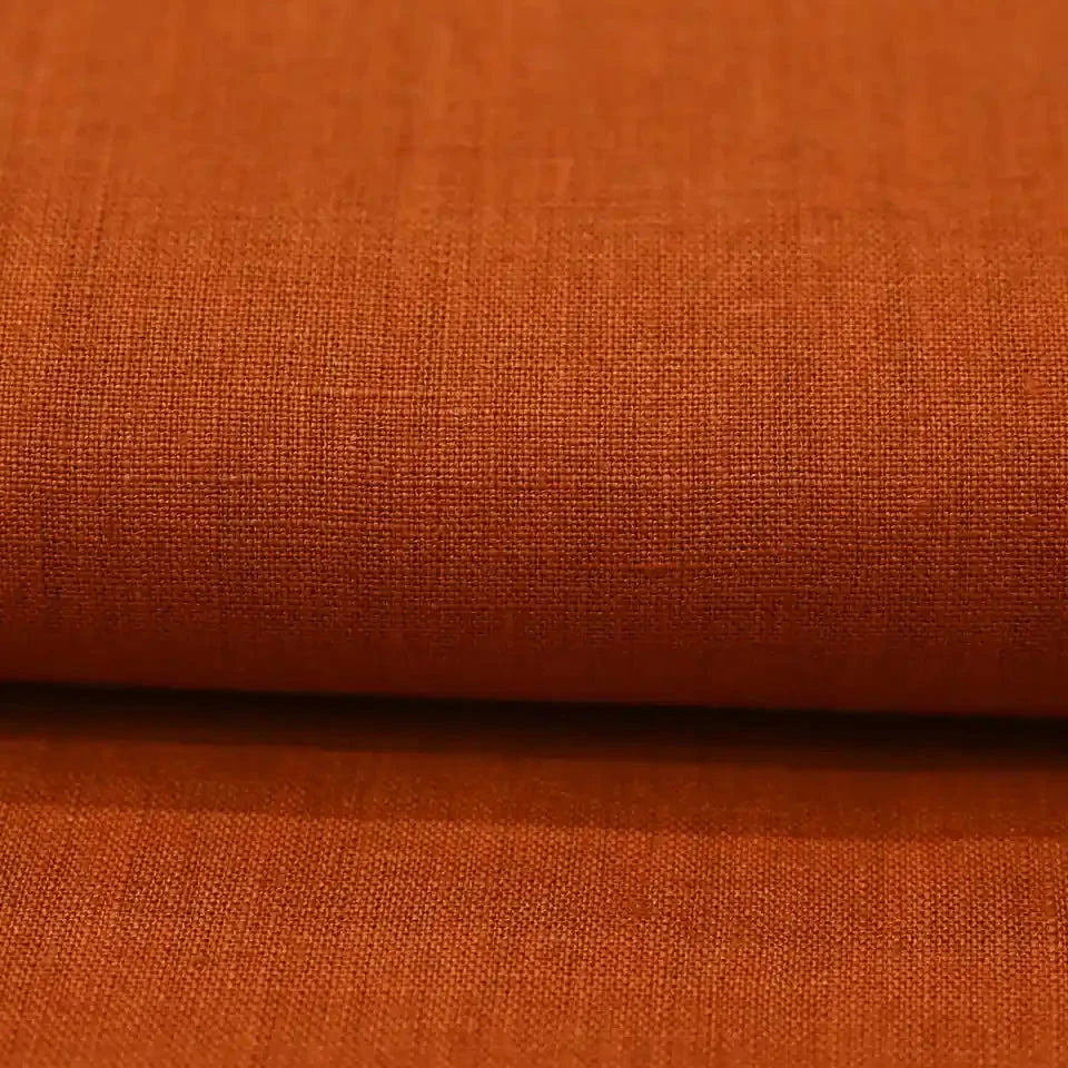 Leno  Rust  Solid Linen Fabric