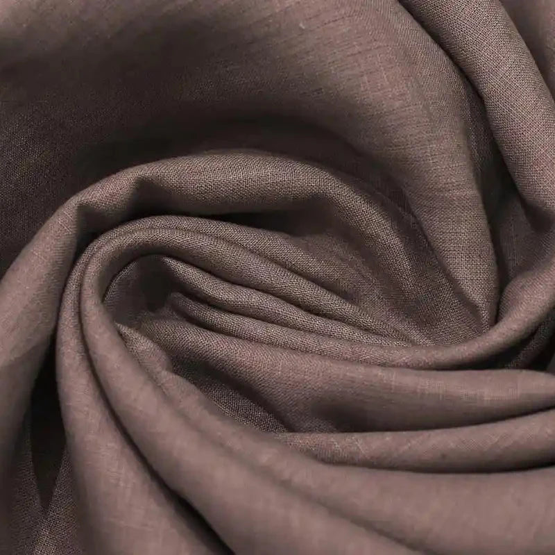Rona Mauve Brown Solid Linen Fabric