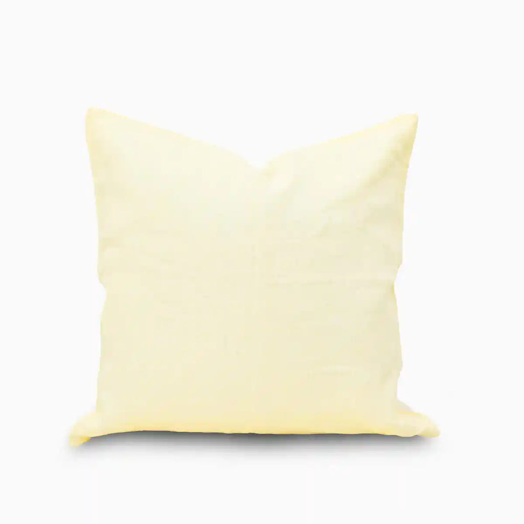 Ekim Pale Yellow solid Linen Pillow Cover