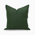 Aral Dark Green Solid Linen Pillow Cover