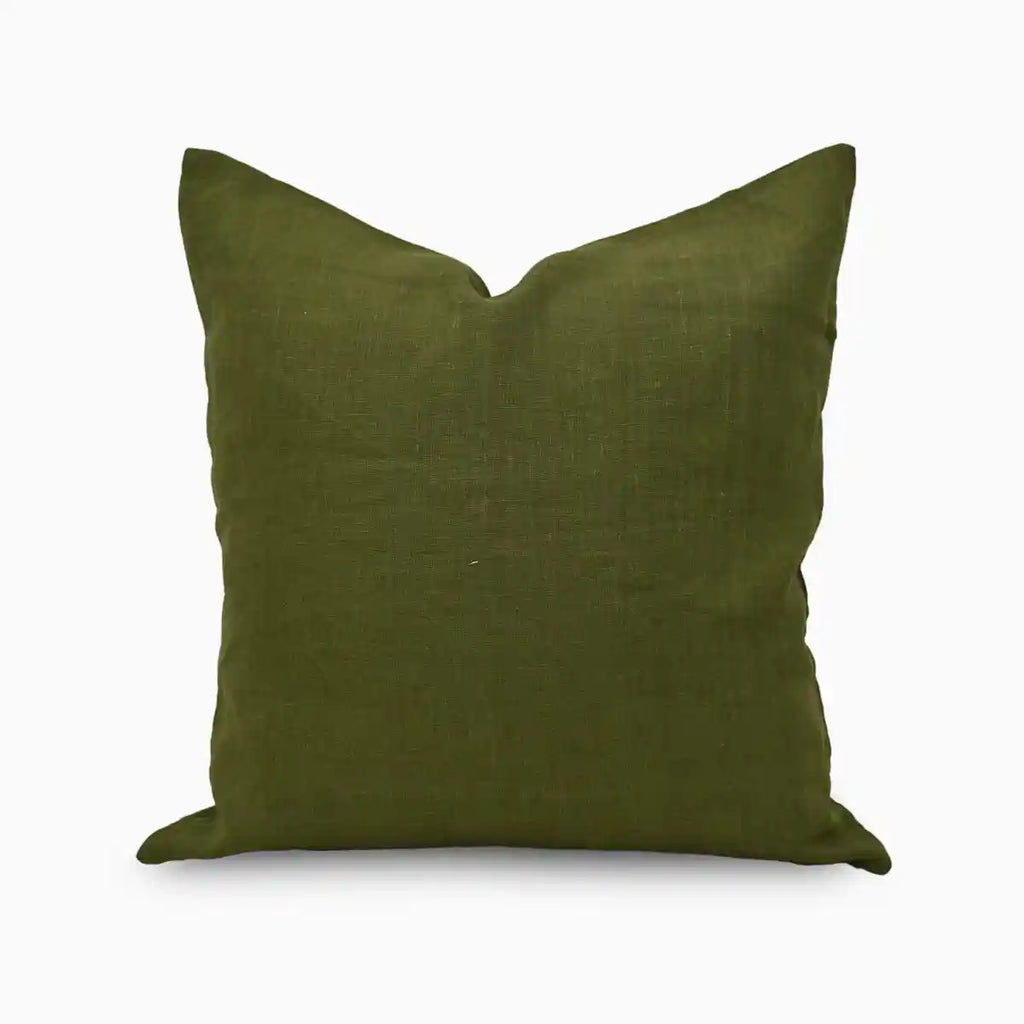 Eron Chartreuse Solid Block Linen Pillow Cover