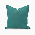 Milo Deep Teal solid Linen Pillow Cover