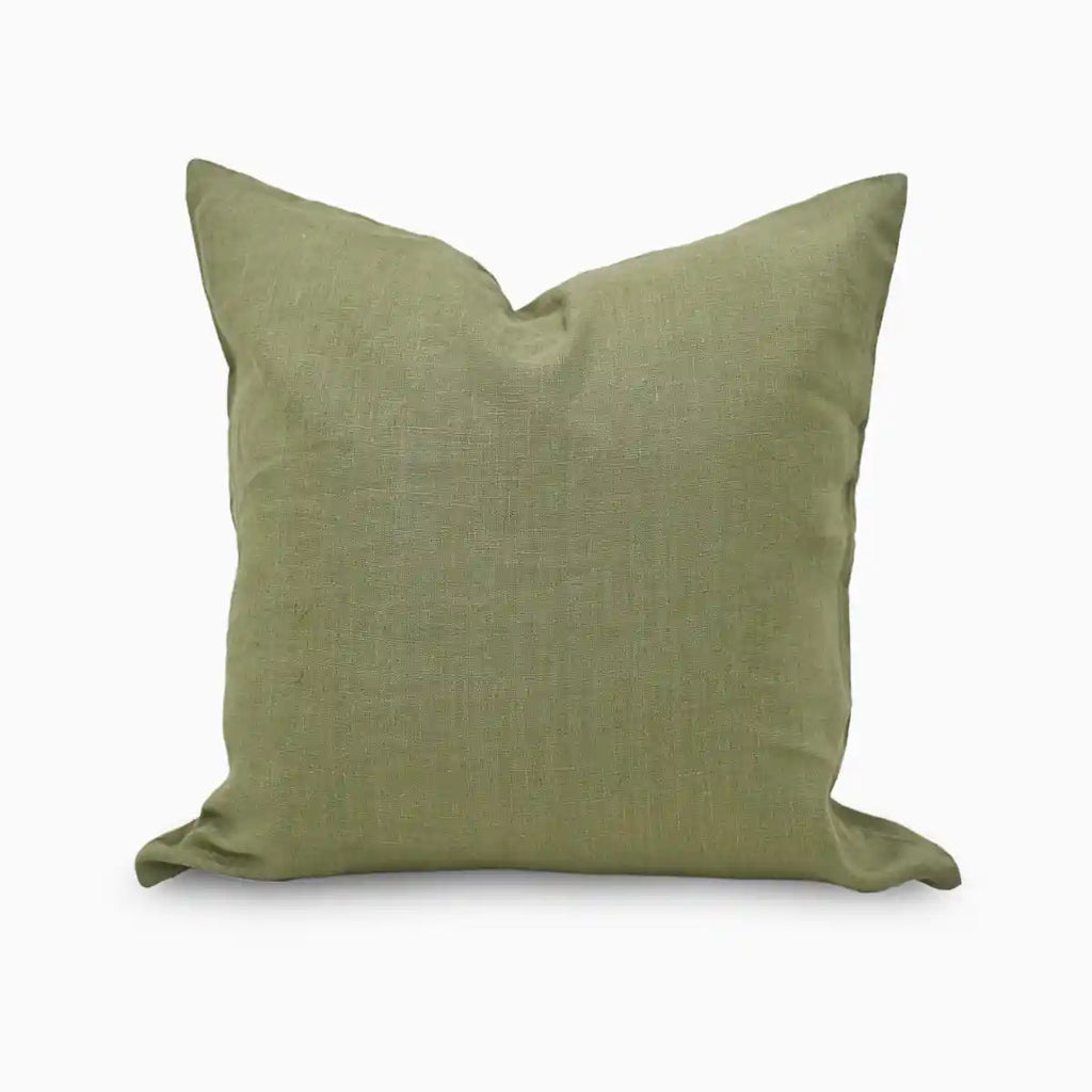 Olen Moss  Solid Linen Pillow Cover