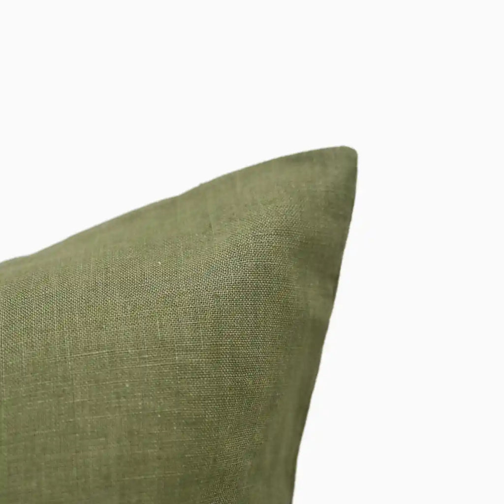 Olen Moss  Solid Linen Pillow Cover