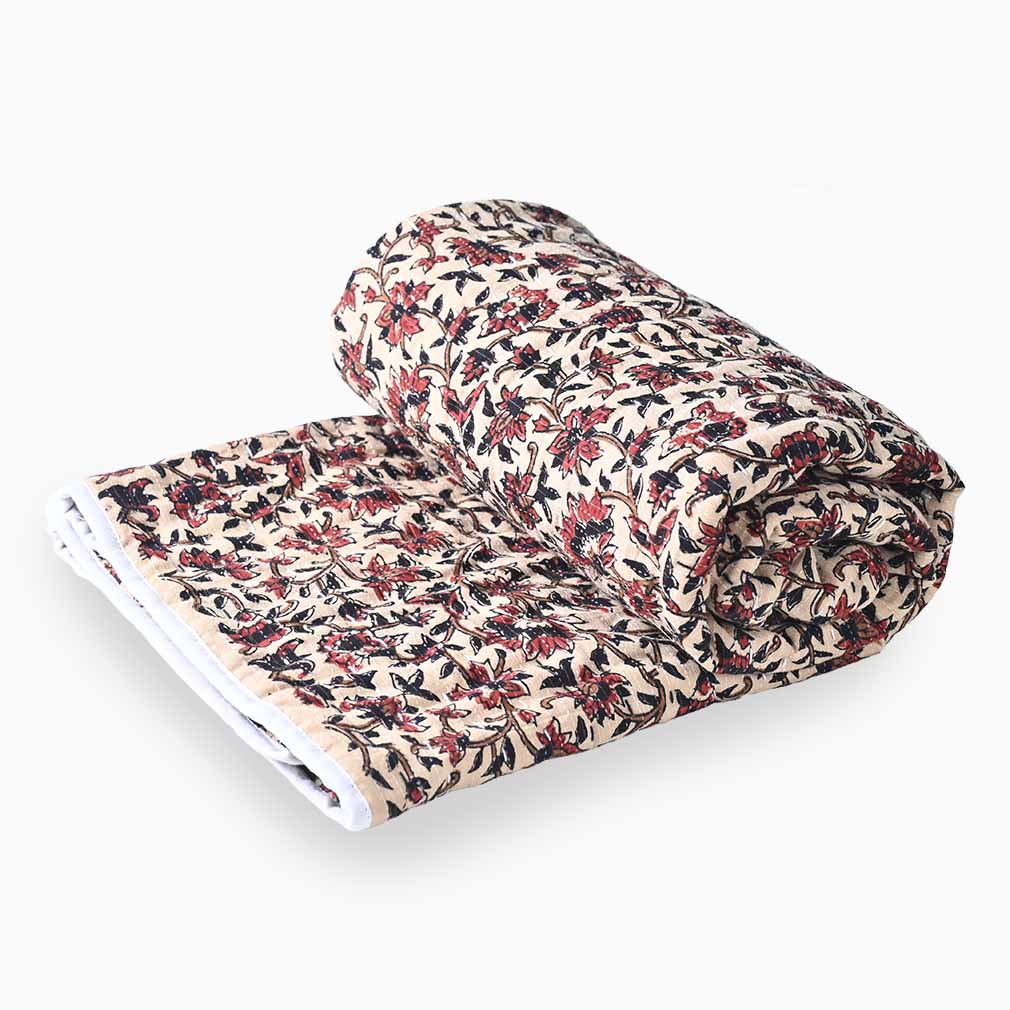 Wheather Hand Block Printed Quilt