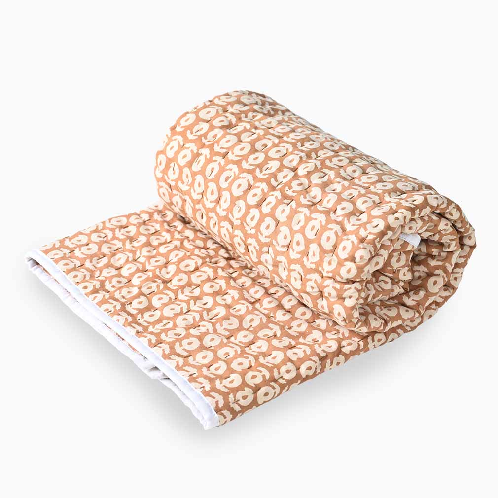 Hydrongea Hand Block Printed Quilt