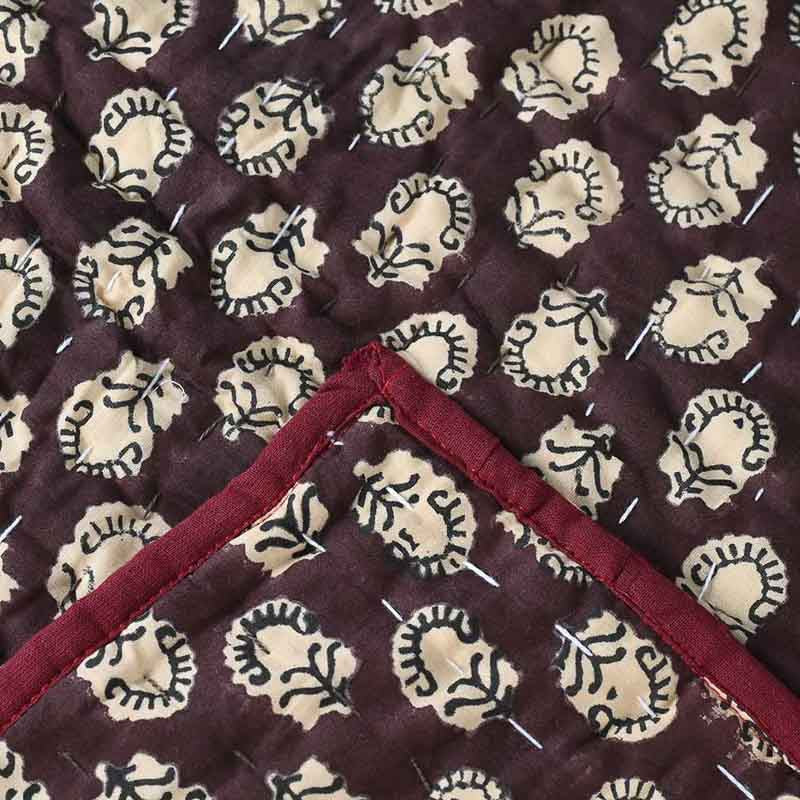 Azurebell Hand Block Printed Quilt