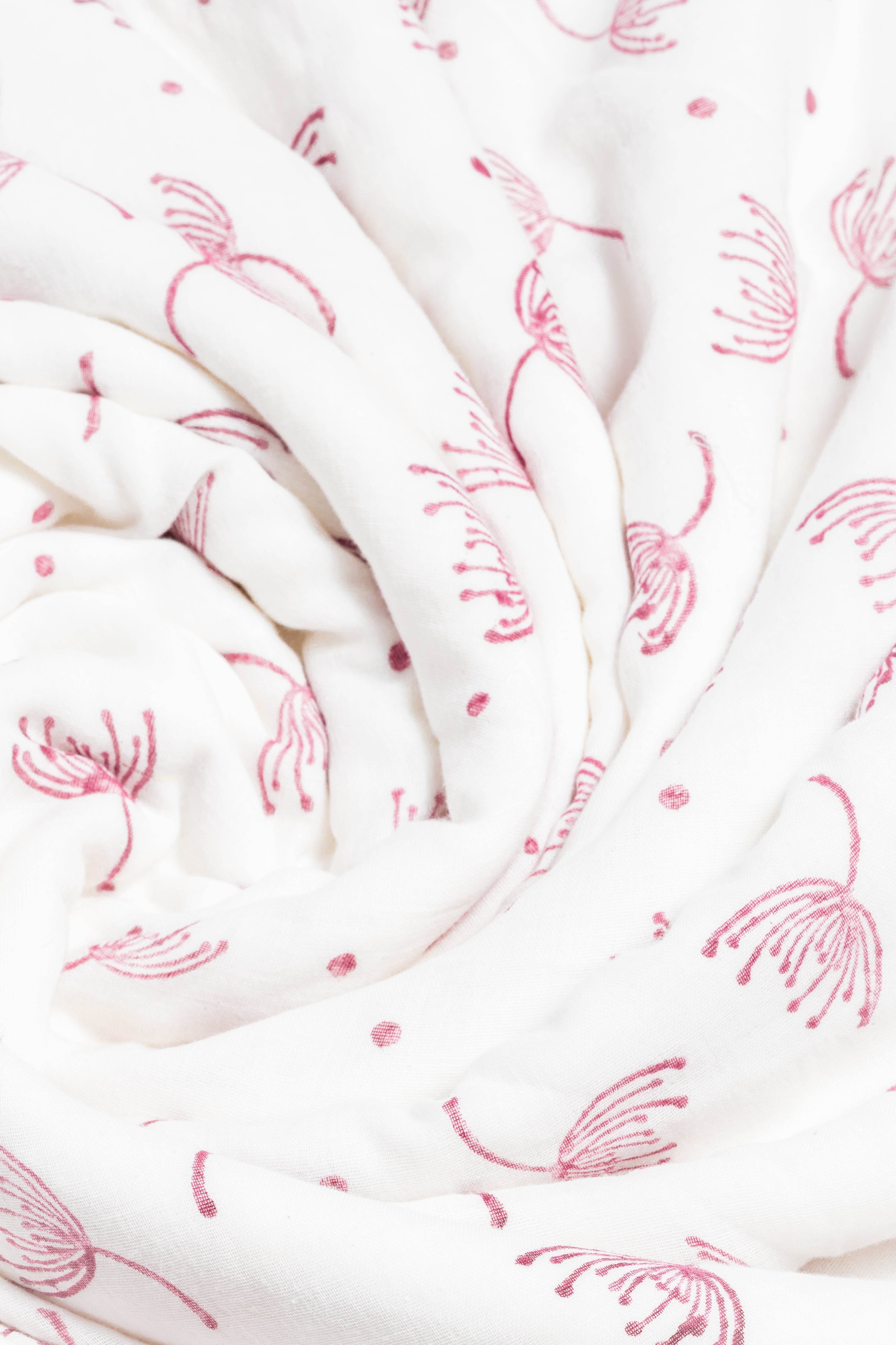 Mauve Botanical Cotton Duvet Cover Set
