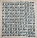 White & Blue Mughal Floral Hand Block Print Cotton Quilt