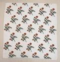 White & Orange Mughal Floral Hand Block Print Cotton Quilt