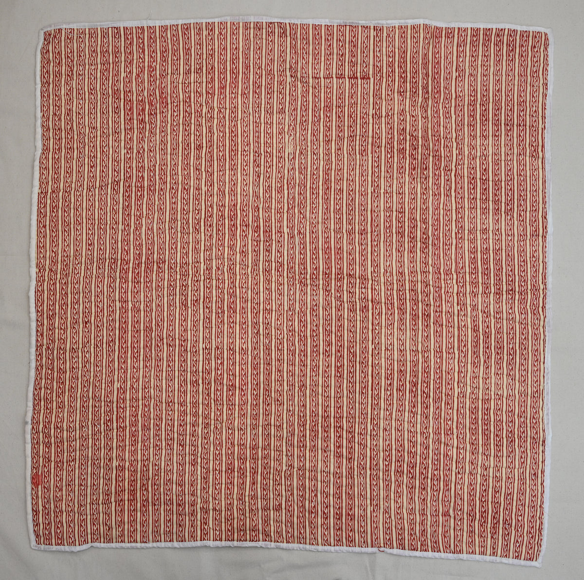 Yellow & Red Mughal Floral Hand Block Print Cotton Quilt