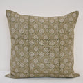 Valerie Moss Green Linen Block Print Pillow Cover