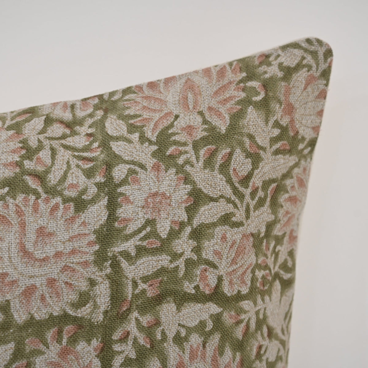 Jocelyn Dusty Linen Block Print Pillow Cover