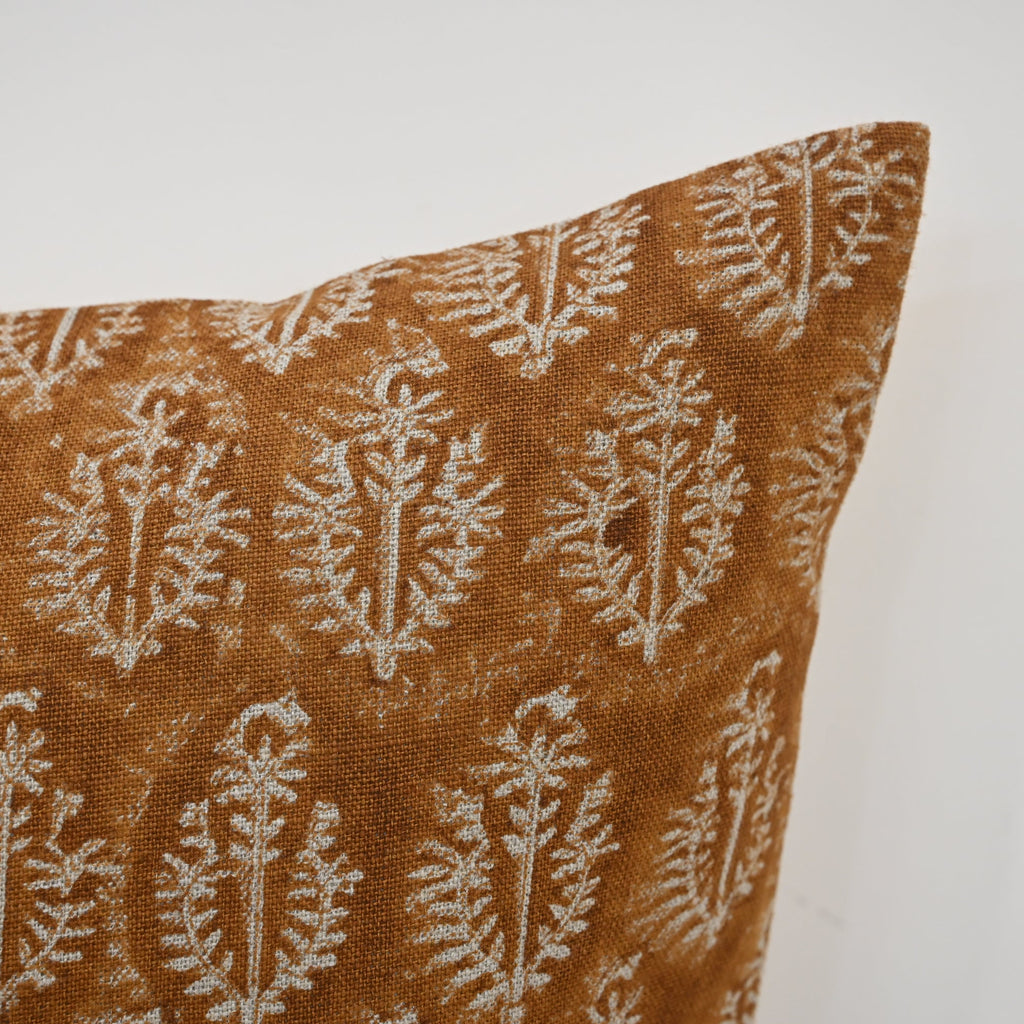 Trinity Ivory Linen Block Print Pillow Cover