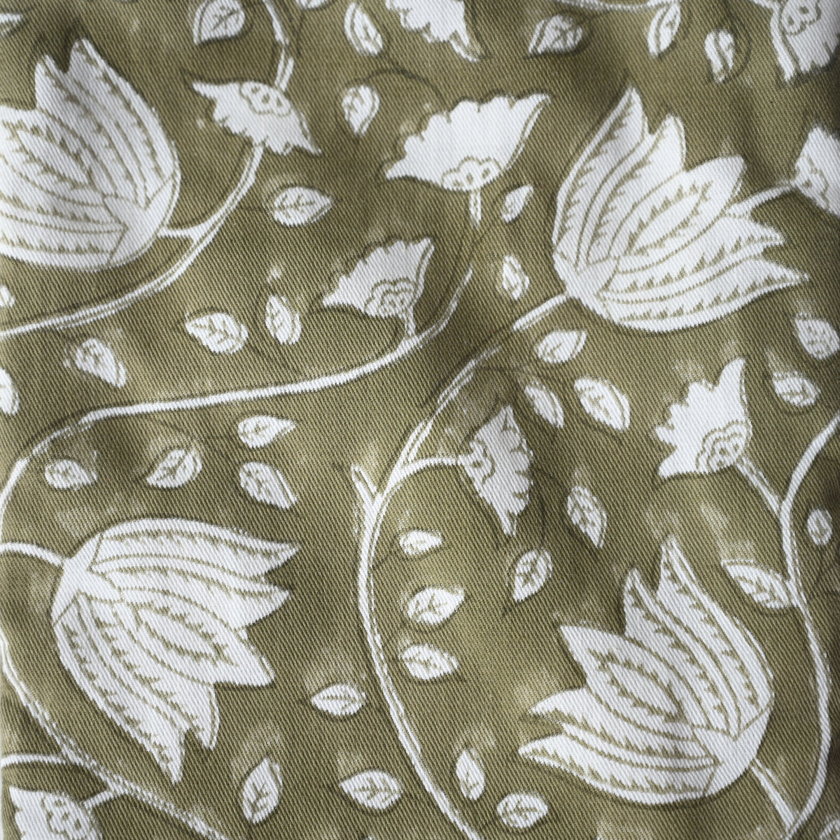 Olive Lotus Print Christmas Stocking