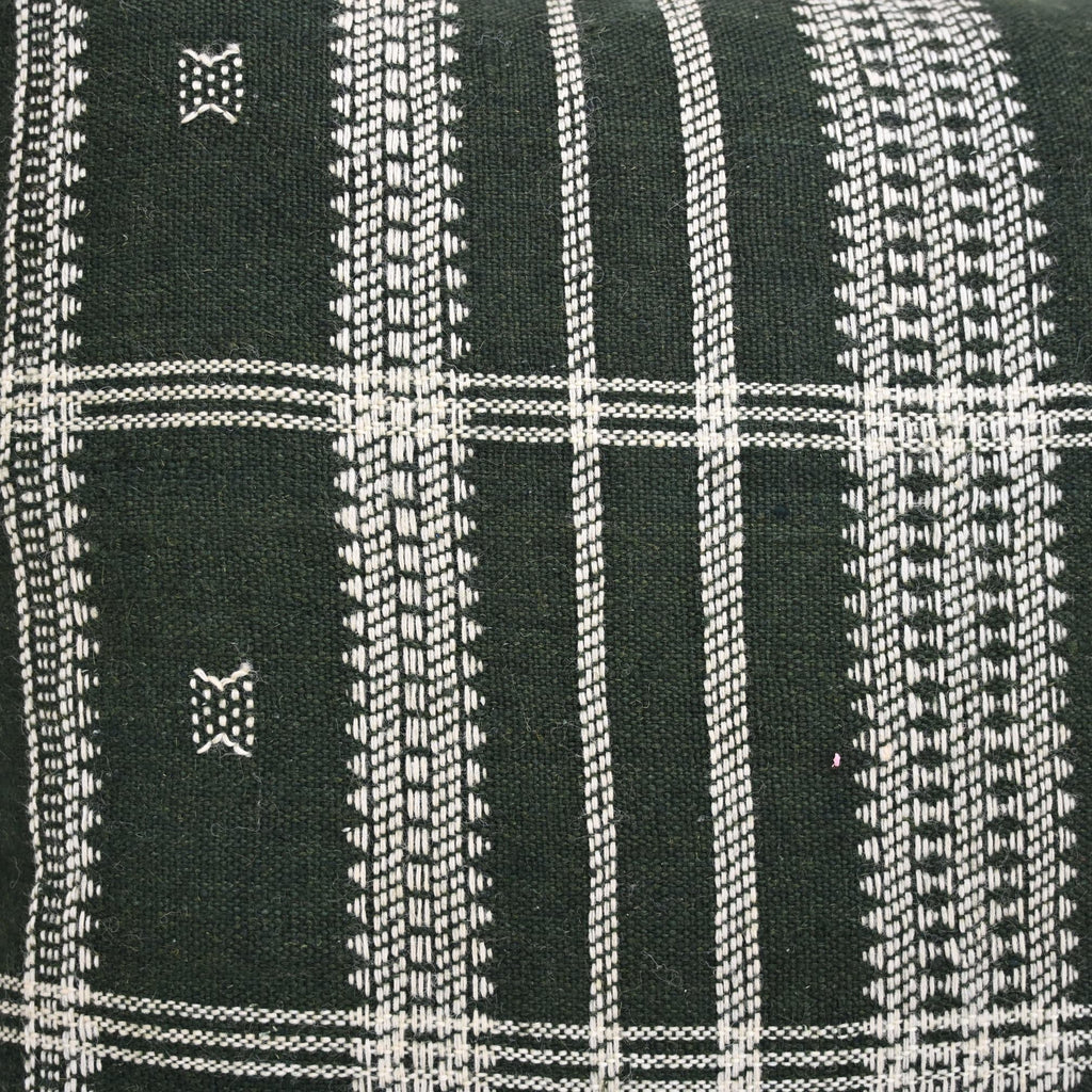 Scott Artisanal Green Fringed Cushion