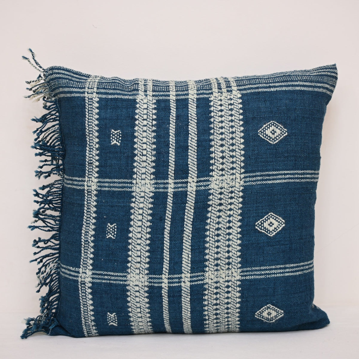 Walter Navy Fringed Cushion Cover