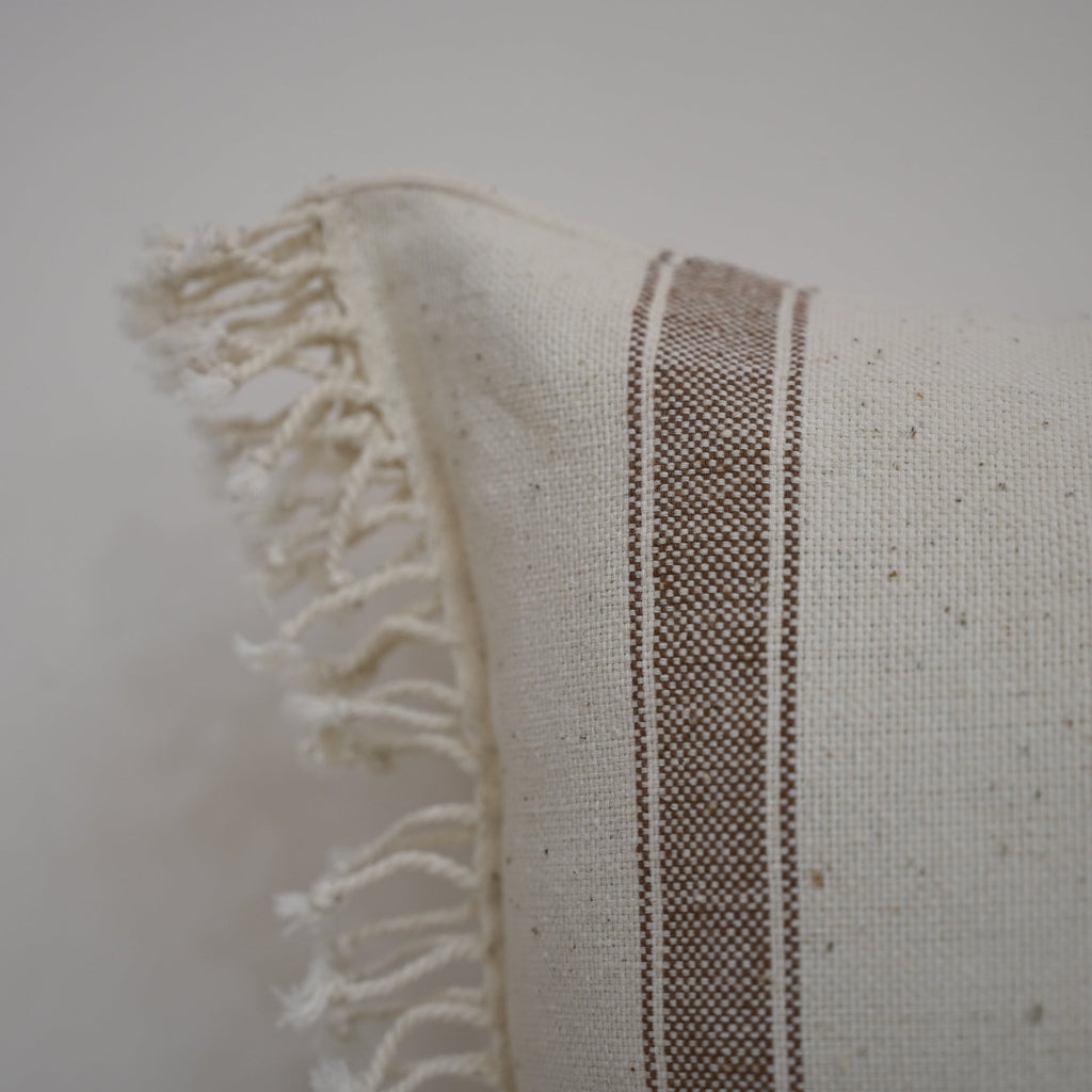Maverick Rustic Cocoa Stripe Cushion
