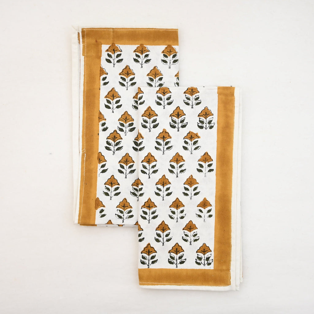 Vintage Amber Floral Table Napkin