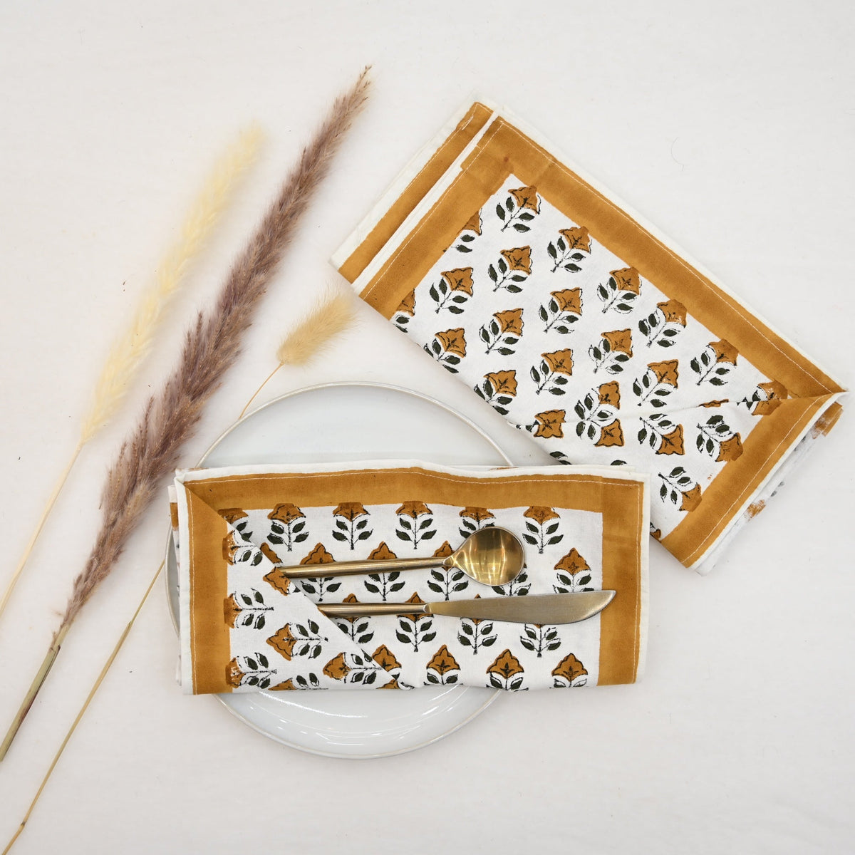 Vintage Amber Floral Table Napkin