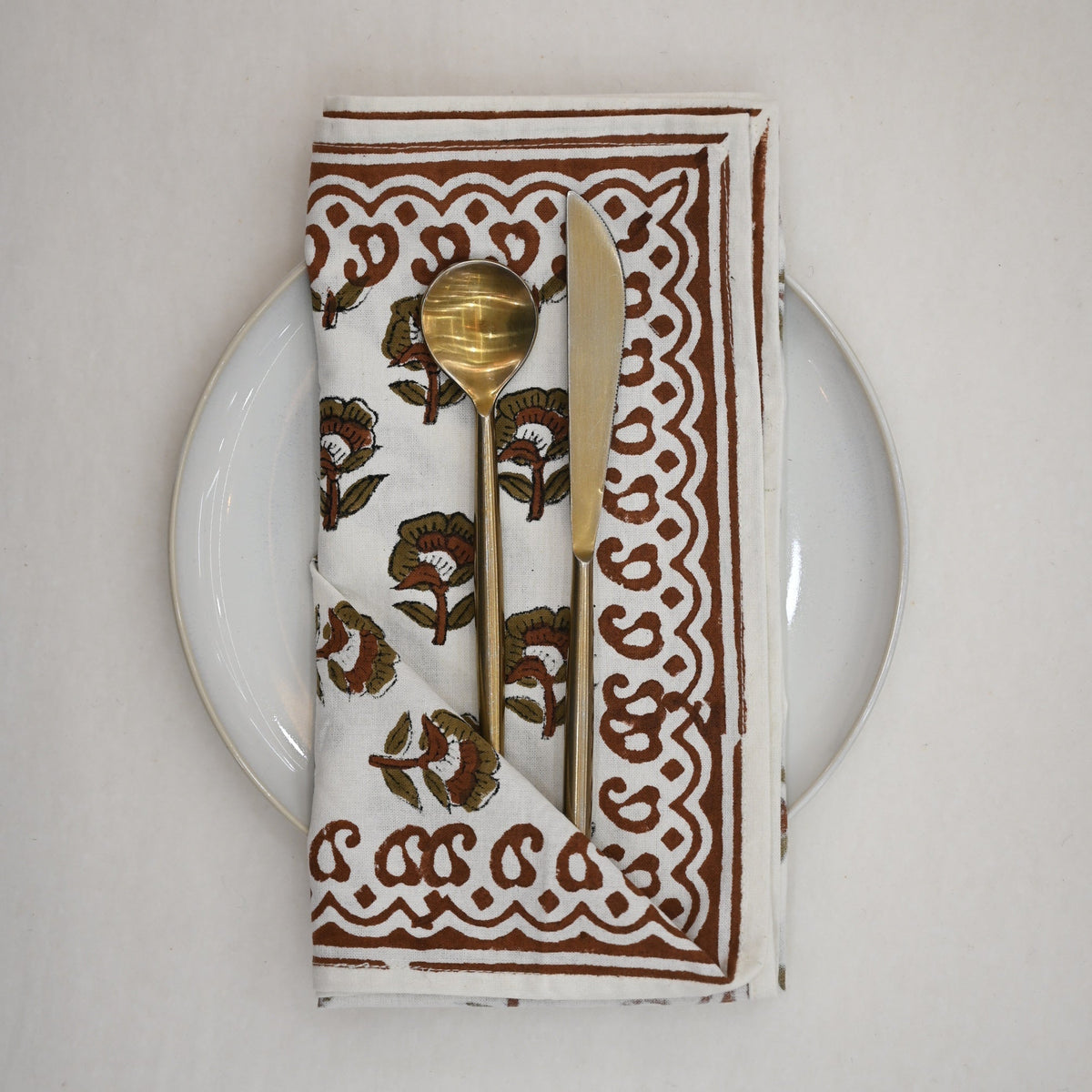 Chestnut Floral Paisley Dinner Napkin