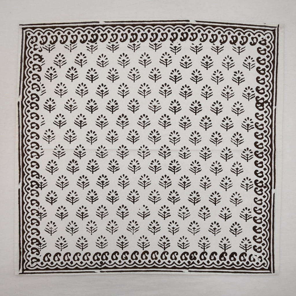 Blackish Brown Motif Dinner Napkin