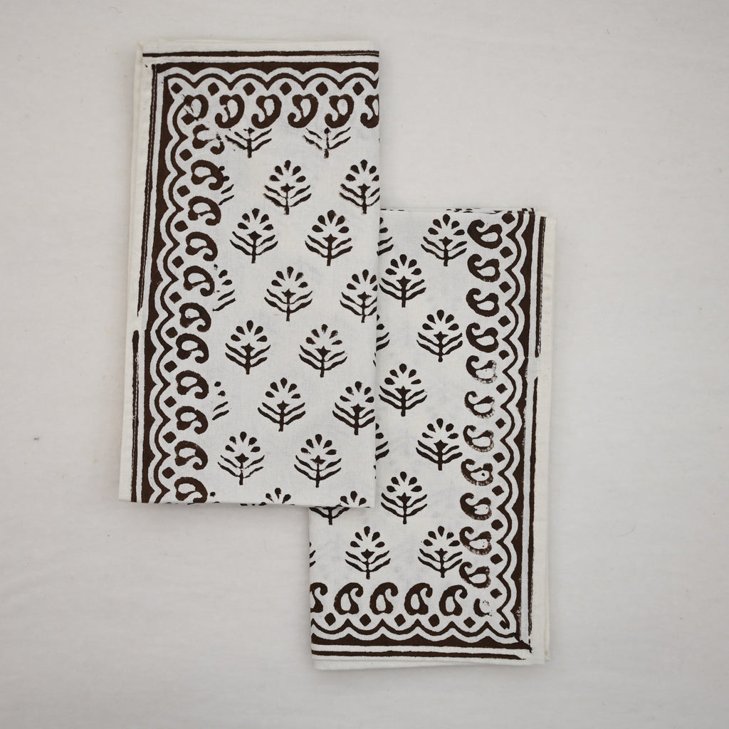 Blackish Brown Motif Dinner Napkin