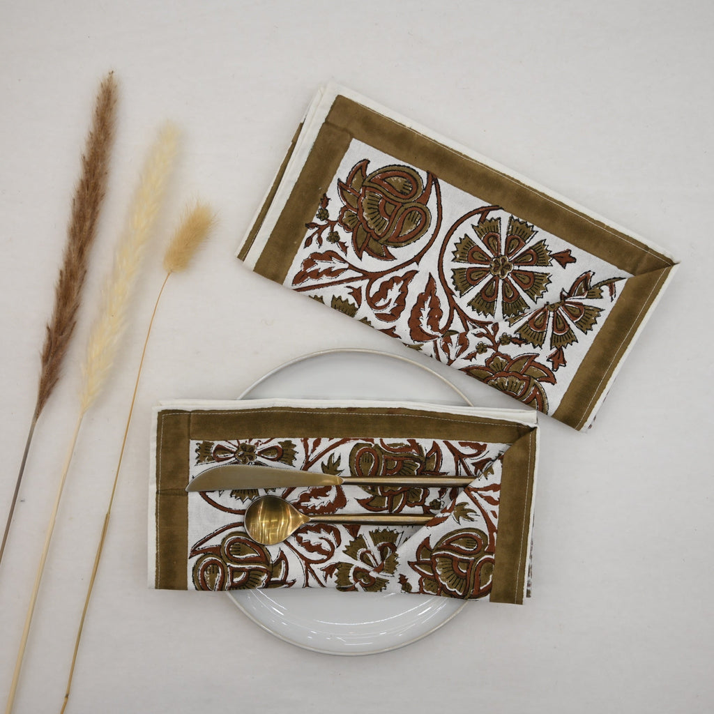 Moss Green Medallion Table Napkin