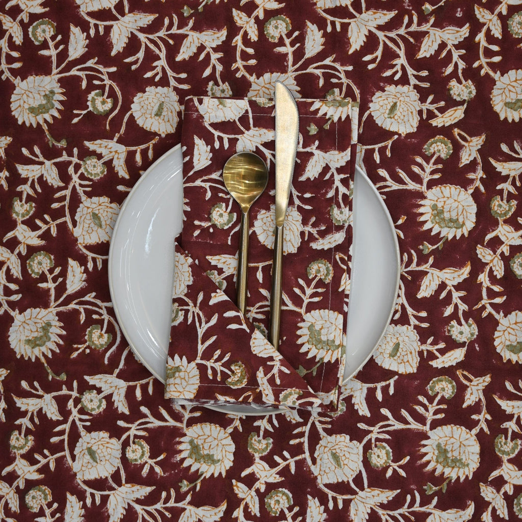 Merlot Floral Vine Table Napkin