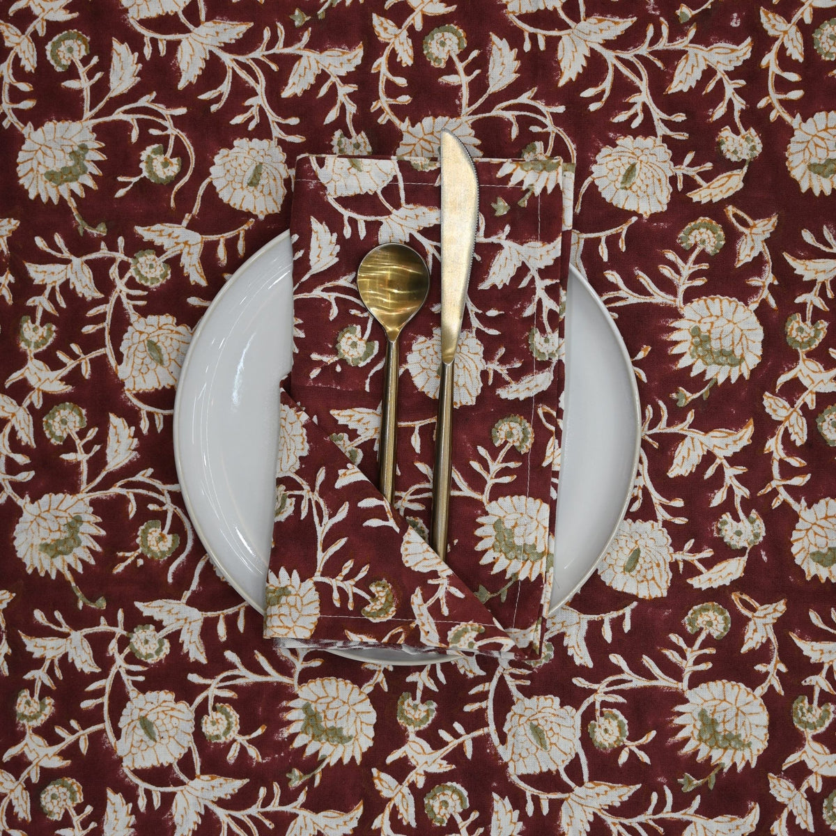 Merlot Floral Vine Table Napkin