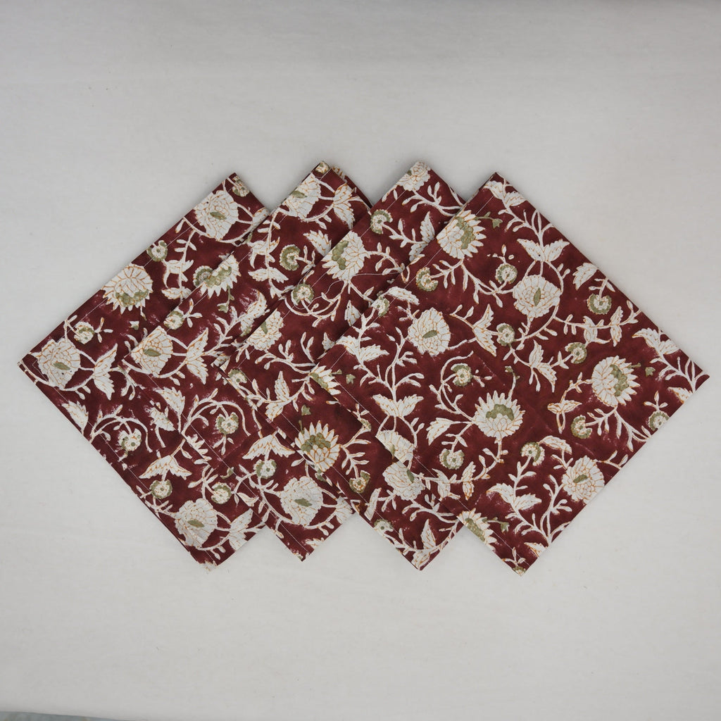 Merlot Floral Vine Table Napkin
