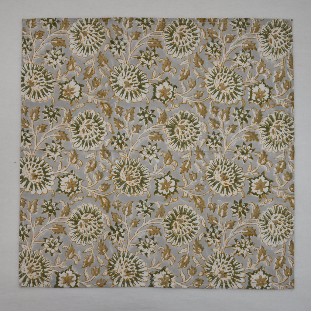 Slate Botanical Cotton Dinner Napkin