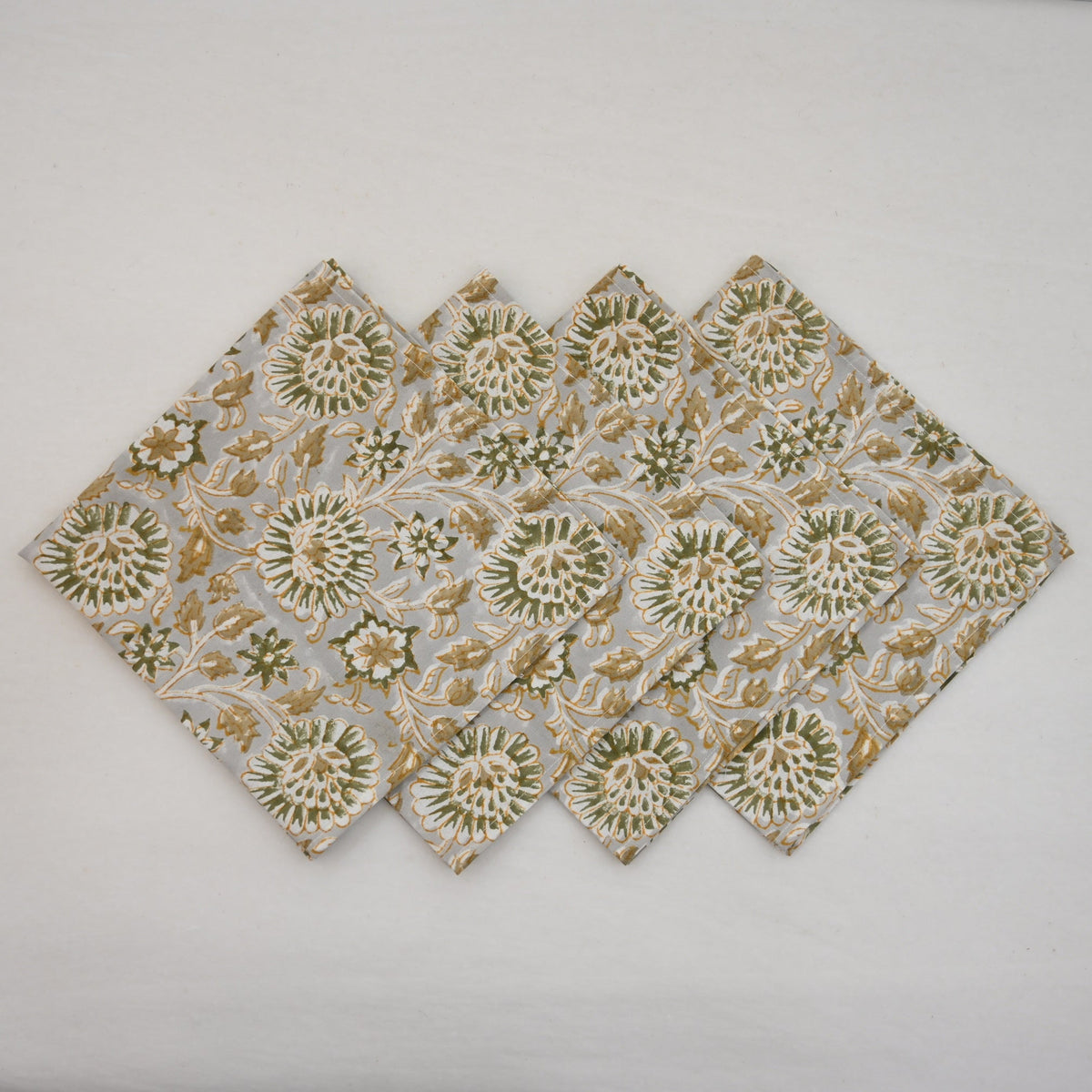 Slate Botanical Cotton Dinner Napkin