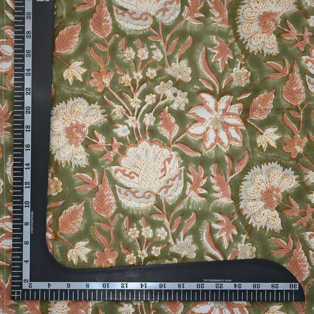Moss Green Floral Cloth Napkin