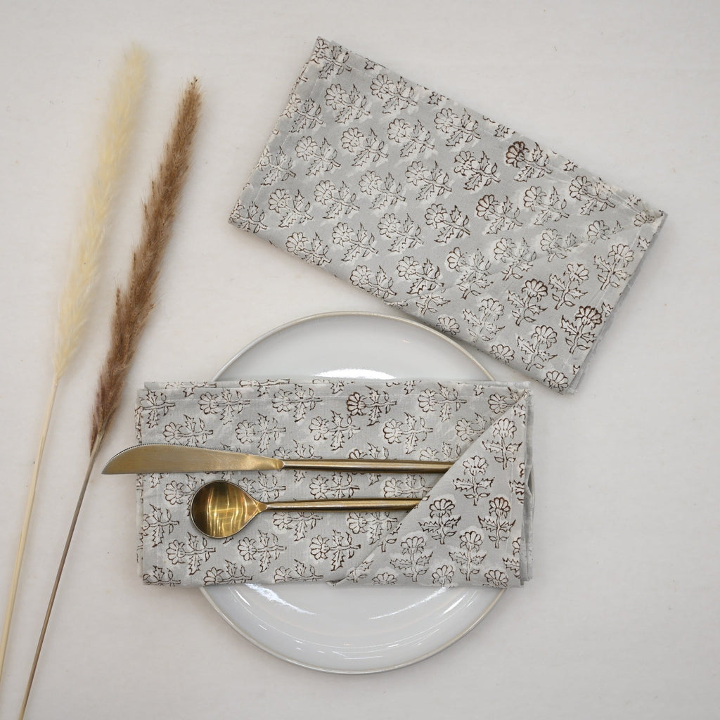 Espresso Floral Cloth Napkin