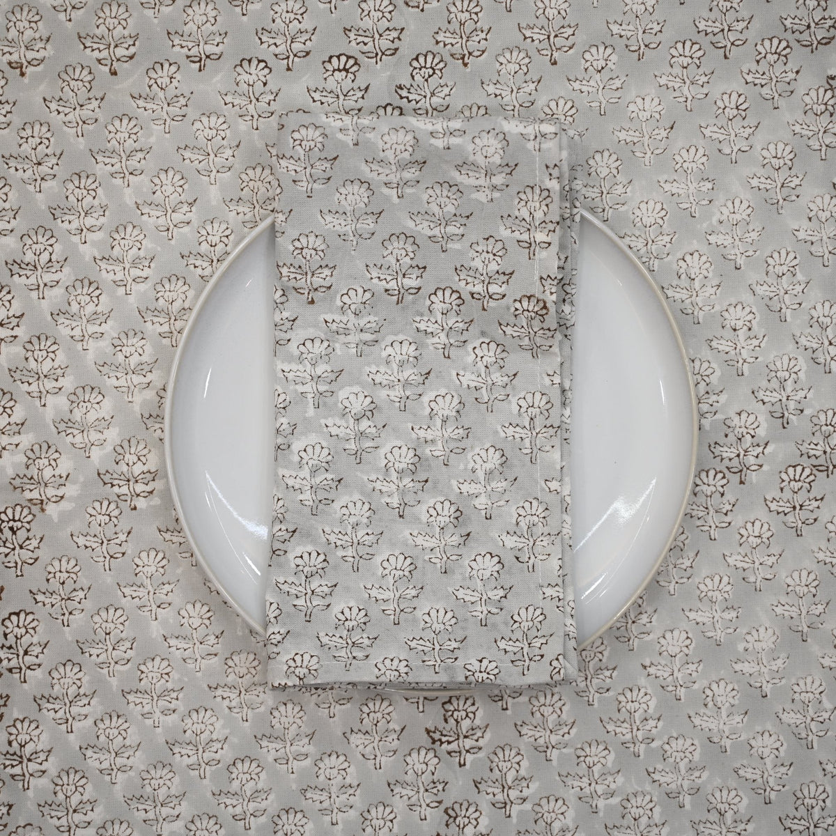 Espresso Floral Cloth Napkin