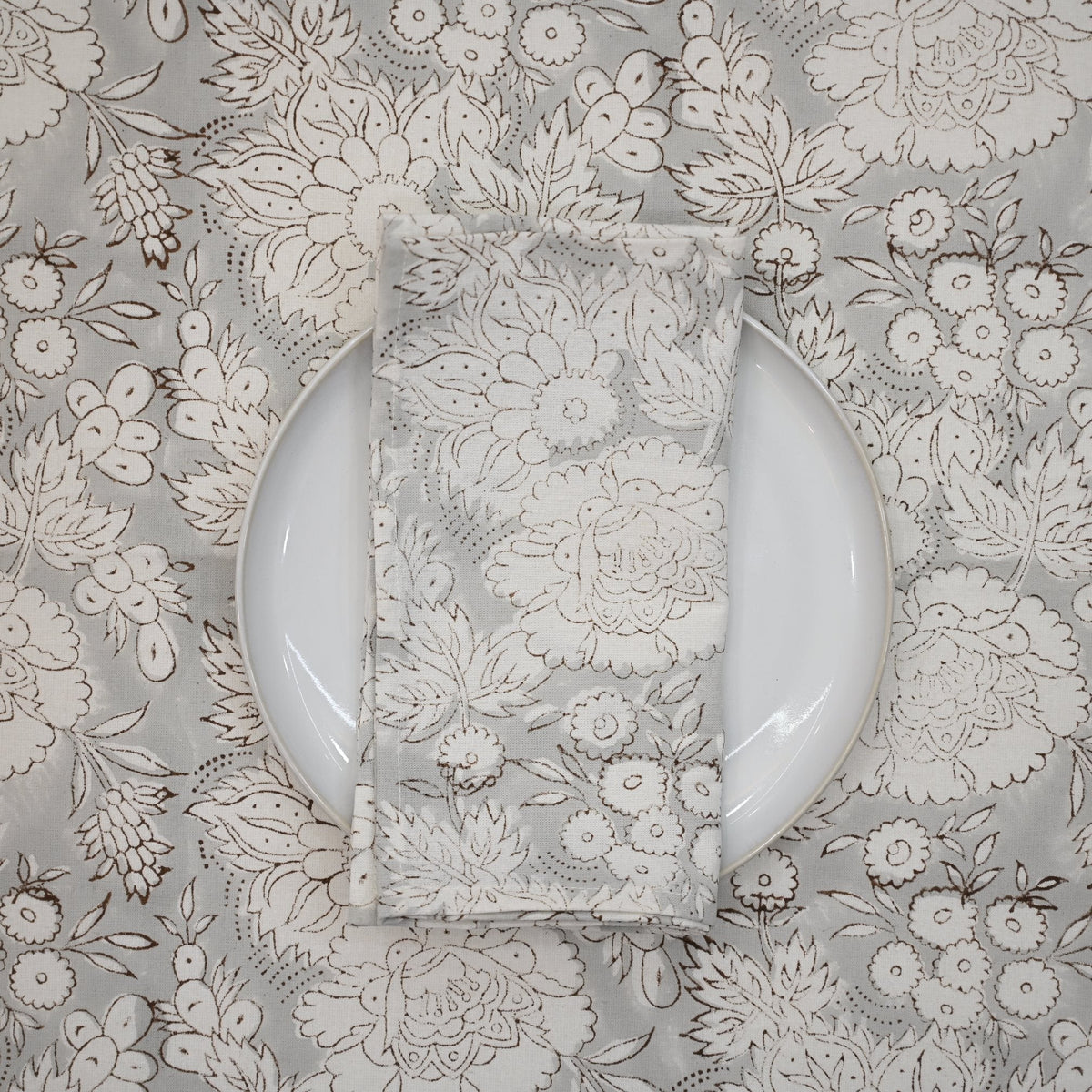 Light Grey Botanical Table Napkin