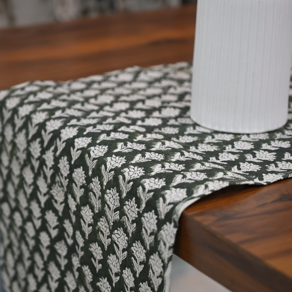 Arova Charcoal Cotton Table Runner
